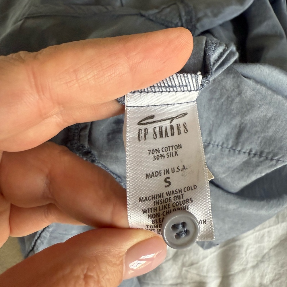 NWOT CP SHADES silk&cotton blue/gray Shirt/dress - Picture 5 of 5